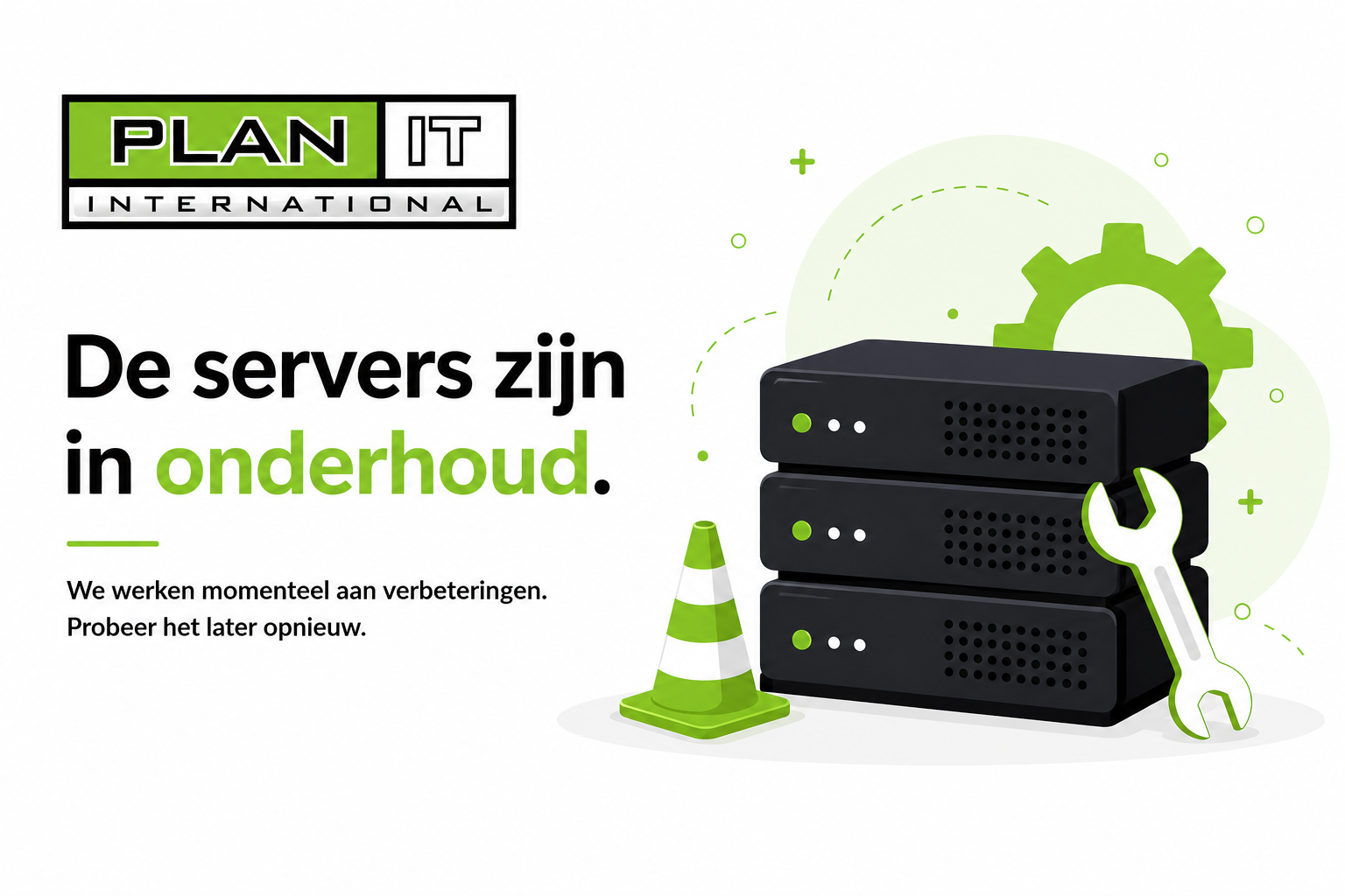 De servers zijn in onderhoud. Probeer het later opnieuw.